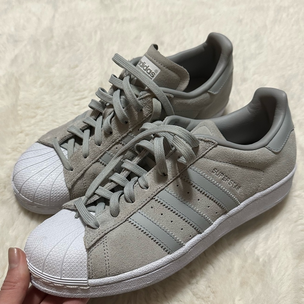 adidas SUPERSTAR grey suede sneakers